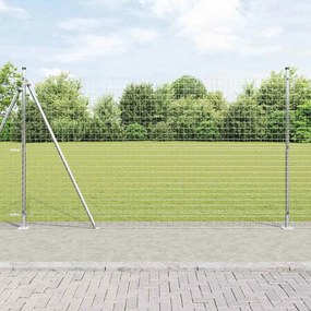 vidaXL Cerca com Postes Prateado 1.4 x 10 m Aço