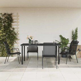 vidaXL 5 pcs conjunto de jantar para jardim aço e textilene preto