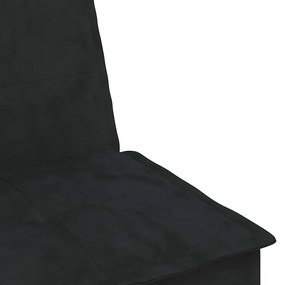 Sofá-cama em forma de L 255x140x70 cm veludo preto