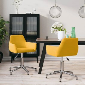 vidaXL Cadeiras de jantar giratórias 2 pcs veludo amarelo
