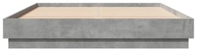 Estrutura de cama com luzes LED 160x200 cm cinzento cimento