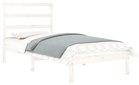 Estrutura cama de solteiro 90x190 cm madeira maciça branco