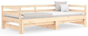 Estrutura sofá-cama de puxar 2x(90x190) cm pinho maciço