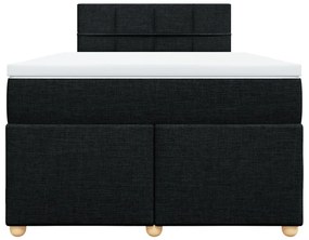 Cama boxspring com colchão 120x190 cm tecido preto
