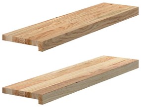 vidaXL Soleiras da janela 2 pcs 80x20x2 cm carvalho maciço não tratado