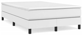 Cama boxspring com colchão 120x190 cm couro artificial branco