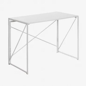 Escrivaninha Retangular 100x50 Cm Dobrável Em Mdf E Metal Andra Branco - Sklum