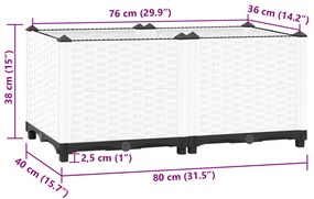 Canteiro elevado 80x40x38 cm polipropileno