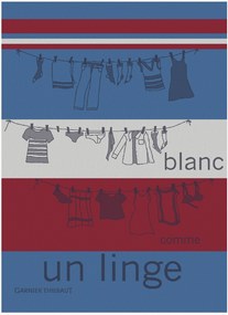 Panos de cozinha jacquard Blanc Comme Un Linge Tricolore, conjunto de 4