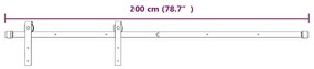 Kit de ferragens para porta deslizante 200 cm aço branco