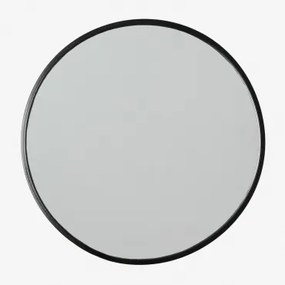 Espelho De Parede Redondo Ø45 Cm Em Ferro Oliverton Preto - Sklum