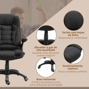 Cadeira de Escritório Urnit Reclinável com 6 Pontos de Massagem e Aque