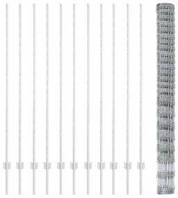 Postes para Cerca vidaXL 22 pcs U-Channel 160 cm Aço Galvanizado