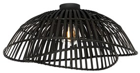 Candeeiro de teto oriental preto bambu 62 cm - Pua Oriental