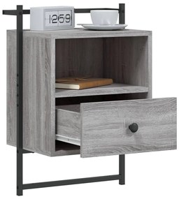 Mesas cabeceira 2 pcs 40x30x61cm deriv. madeira cinzento sonoma