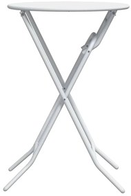 Mesa de Jardim Dobrável Branca Ø50x72 cm Aço