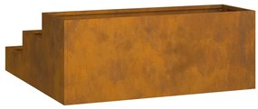 Vaso de Jardim 3 Camadas 90x90x35 cm Aço Enferrujado