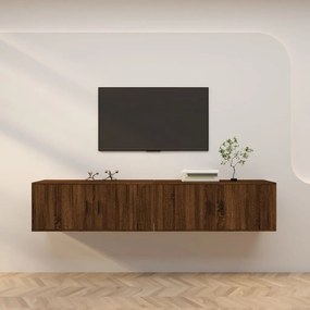 Móveis de TV de parede 2 pcs 100x34,5x40 cm carvalho castanho