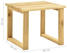 Espreguiçadeira de jardim com mesa e almofadão pinho impregnado