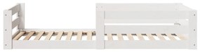 Estrutura de cama sem colchão 80x200 cm pinho maciço branco