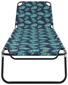 Espreguiçadeira dobrável 2 pcs Padrão de folhas Tecido Oxford 600D
