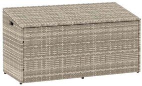 Caixa de arrumação p/ jardim 110x50x58 cm vime PE cinza-claro