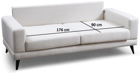 Sofá-Cama 3 Lugares Nordic – Bege – 210x90x85 cm