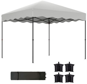 Outsunny Tenda Dobrável Pop UP Tenda 3x3 m Tenda para Eventos com Proteção UV50+ Altura Ajustável e Bolsa de Transporte Branco | Aosom Portugal