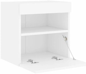 Móveis de parede p/ TV com luzes LED 2 pcs 40x30x40 cm branco