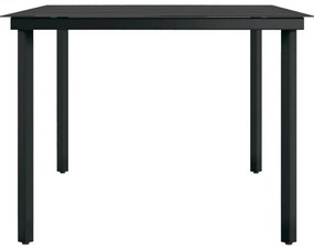 9 pcs conjunto de jantar para jardim preto