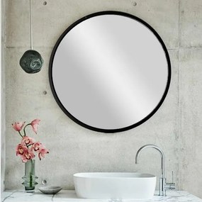Espelho Siyah Metal – Preto – 60x60 cm