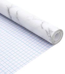 Autocolantes para móveis 90x500 cm PVC branco mármore