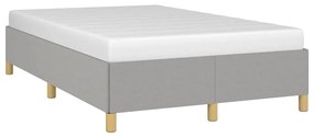 Estrutura de cama sem colchão cinza claro tecido