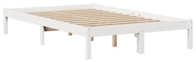 Cama com estante sem colchão 120x190 cm pinho maciço branco