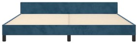 Estrutura de cama sem colchão 200x200 cm veludo azul-escuro