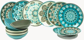 Conjunto de loiça em porcelana Cala Jondal, 6 pessoas, conjunto de 18