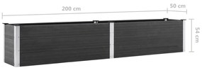 Canteiro elevado de jardim 200x50x54 cm WPC cinzento