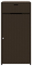 Armário de arrumação para jardim 55x55x111 cm vime PE castanho