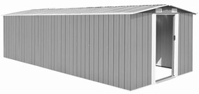 143353 vidaXL Abrigo de jardim 257x580x181 cm metal cinzento