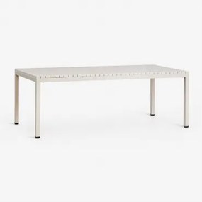 Rectangular Garden Table 210x100 Cm In Marti Aluminum Tapioca Bege - Sklum