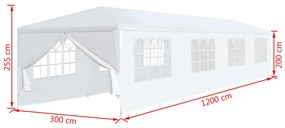 Tenda de jardim 3x12 m branco