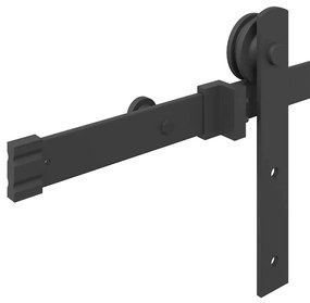 Kit de ferragens para porta deslizante 152 cm aço preto