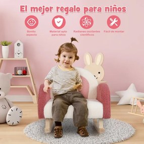 Cadeira de baloiço para crianças Sofá para crianças Sofá individual estofado para crianças 3-5 anos Poltrona moderna para berçário 50,5 x 49 x 50,5 cm