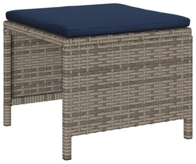 Conjunto de Sofá para Exterior Cinza e azul marinho