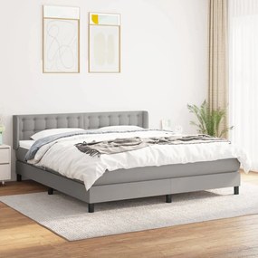 vidaXL Cama com molas/colchão 180x200 cm tecido cinzento-claro