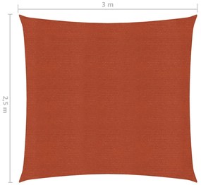 Para-sol estilo vela 160 g/m² 2,5x3 m PEAD terracota