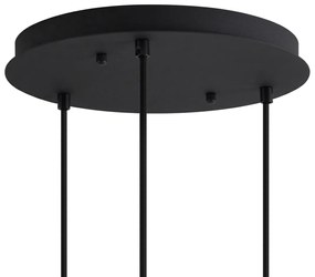 Candeeiro suspenso Art Déco preto com vidro azul e verde 3 luzes - Douglass