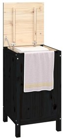 Caixa para roupa 44x44x76 cm madeira de pinho maciça preto