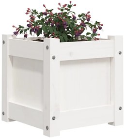 Vaso/floreira de jardim 31x31x31 cm pinho maciço branco