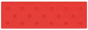 Painel parede 12 pcs 90x30 cm couro artificial 3,24 m² vermelho
